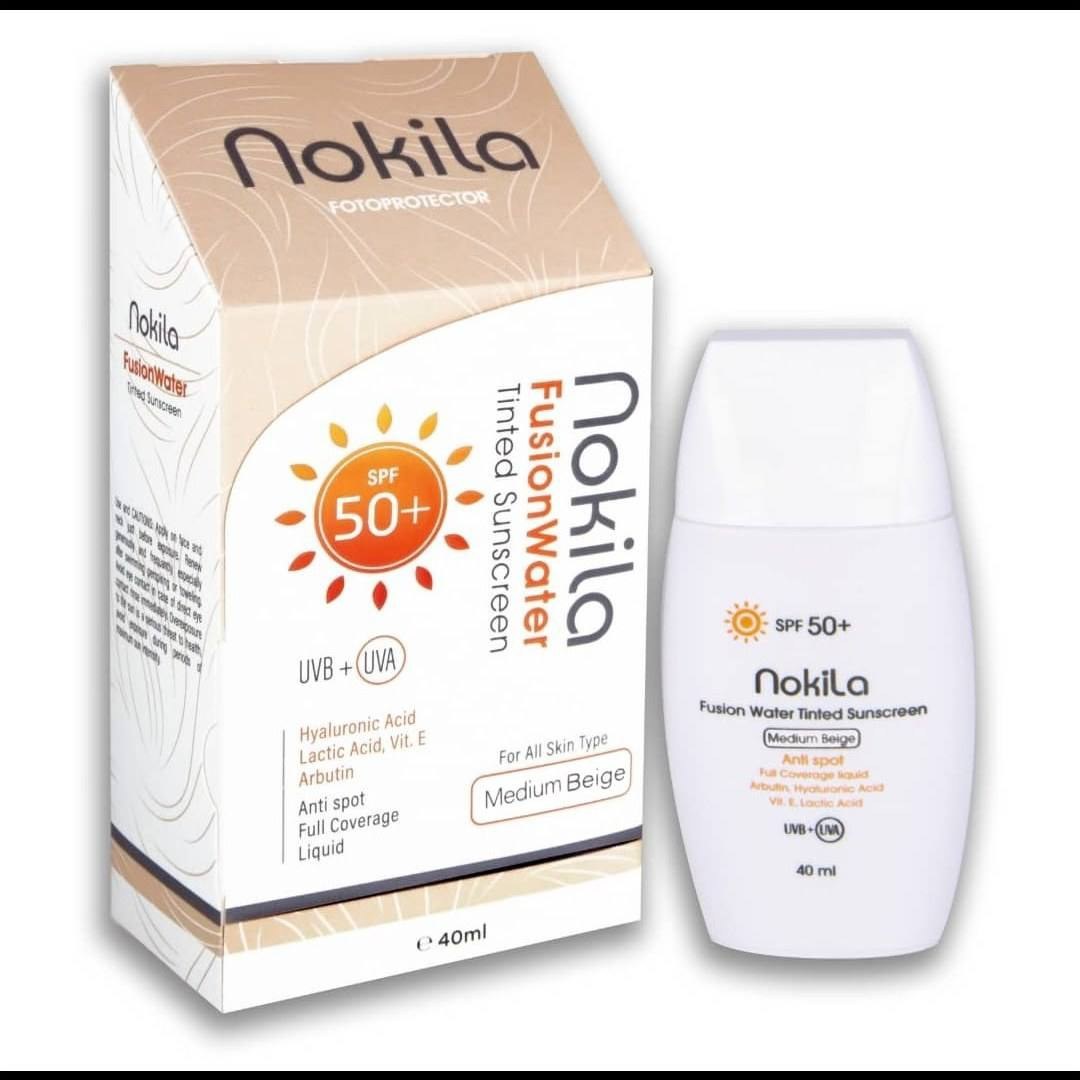 کرم ضد آفتاب نوکیلا Nokila SPF50+ بژ روشن | محافظت قوی UVA/UVB، مناسب انواع پوست ساخت لهستان